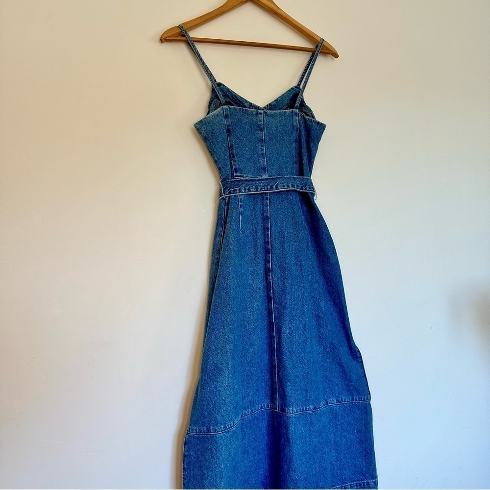 Topshop denim snap front midi dress Size:2 - Picture 6 of 6